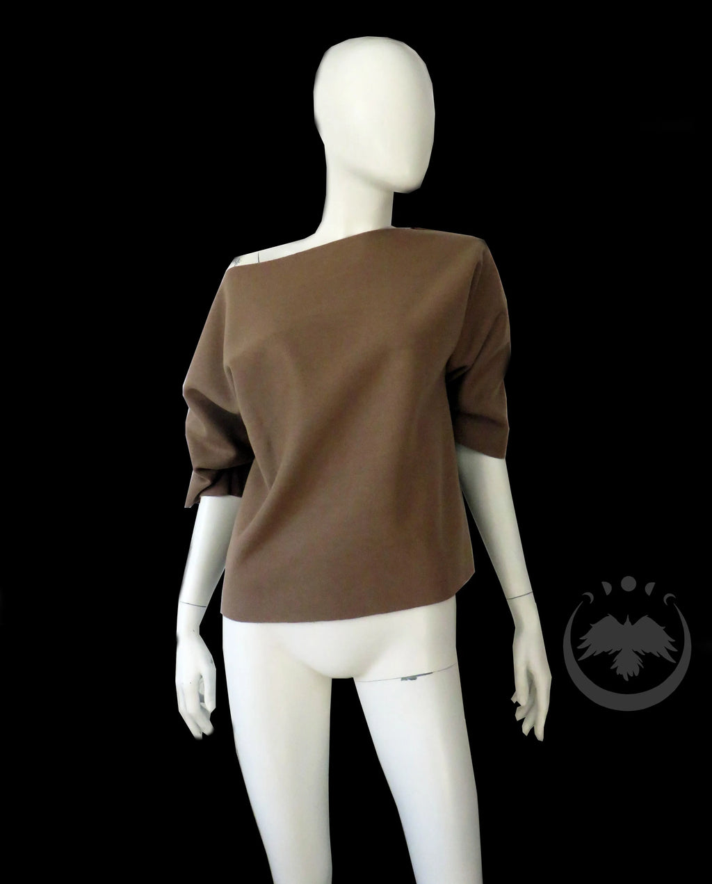 K-Drama-Inspired Brown Oversized Blouse & Plaid Knee-Length Skirt Set – Size M – Romantic Co-Ord Outfit