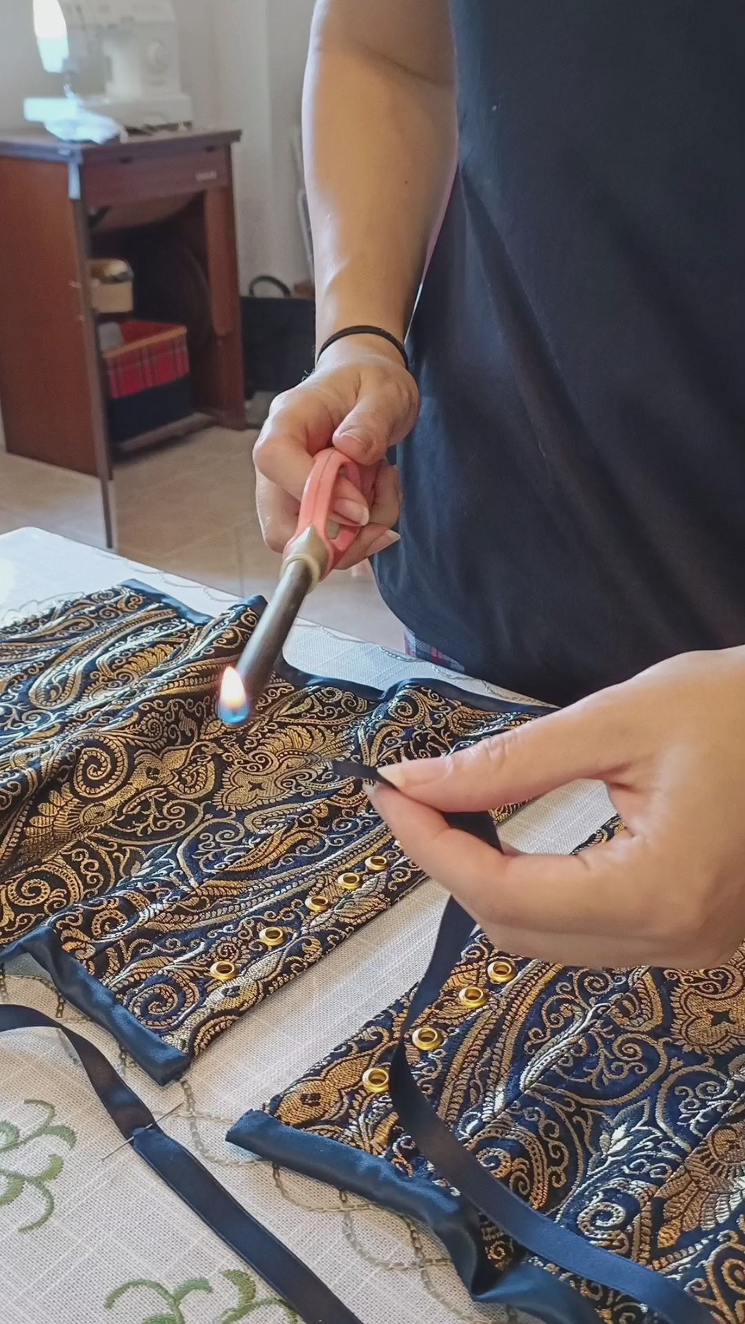 video of the making of the brocade underbust corset