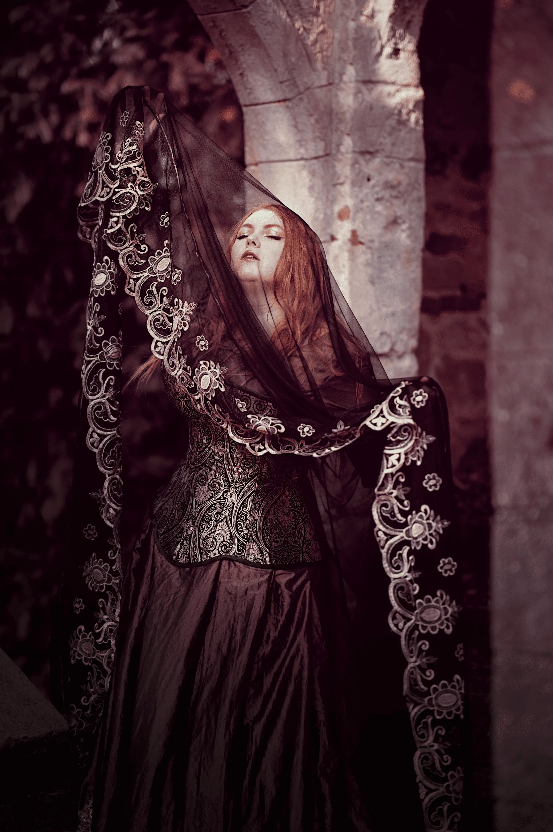 Lizan - Plus-Size Blue & Gold Brocade Overbust Corset – Handcrafted Curvy Corset with Satin Ribbon Lacing