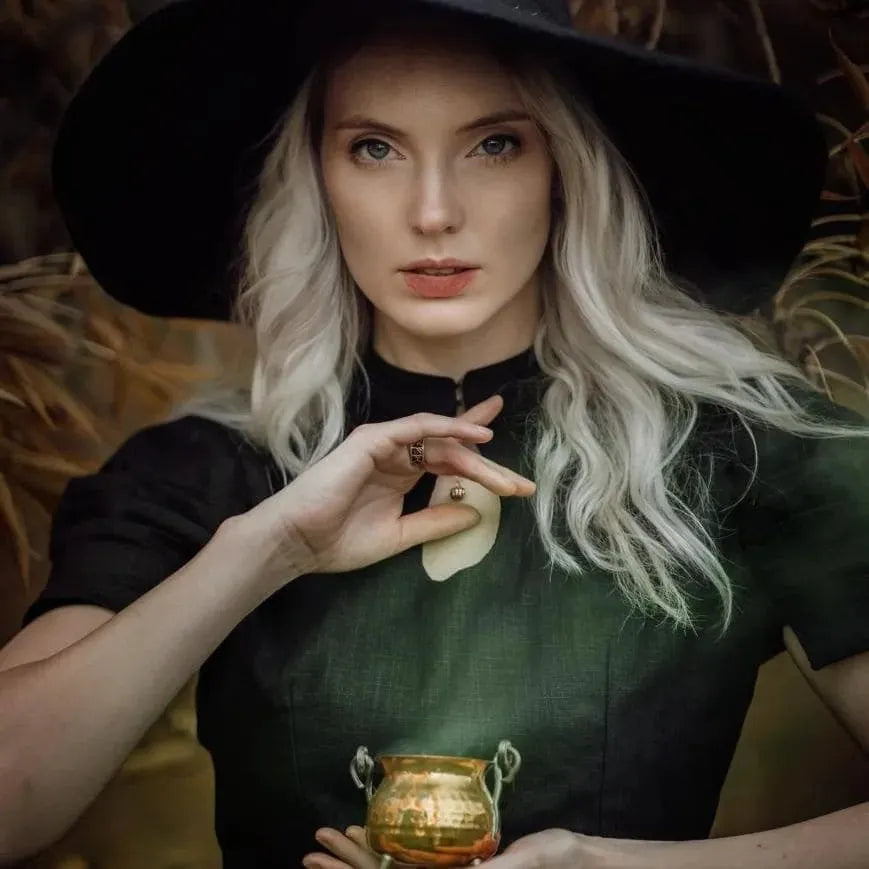 Long Black Dahlia Linen Couture Dress – Haute Couture Black Linen Gown with Anti-Static Lining Size M (IT 44)