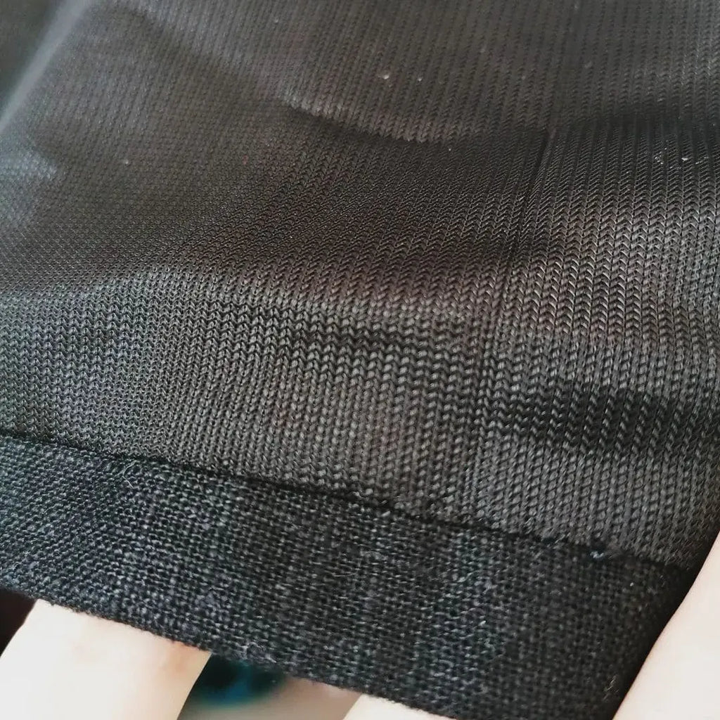 Long Black Dahlia Linen Couture Dress – Haute Couture Black Linen Gown with Anti-Static Lining Size M (IT 44)