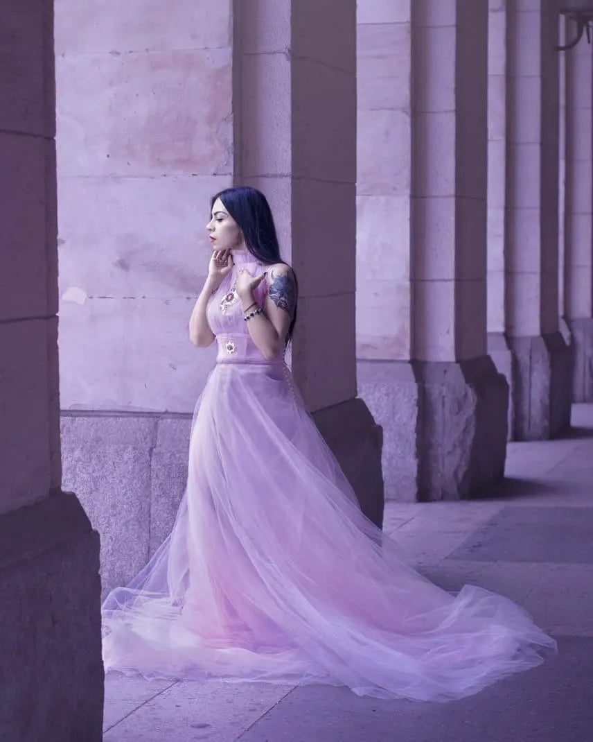 Unicorn Bride - Handcrafted Italian Fantasy Wedding Dress with Metal Filigree Details – Magical Elven Bridal Gown